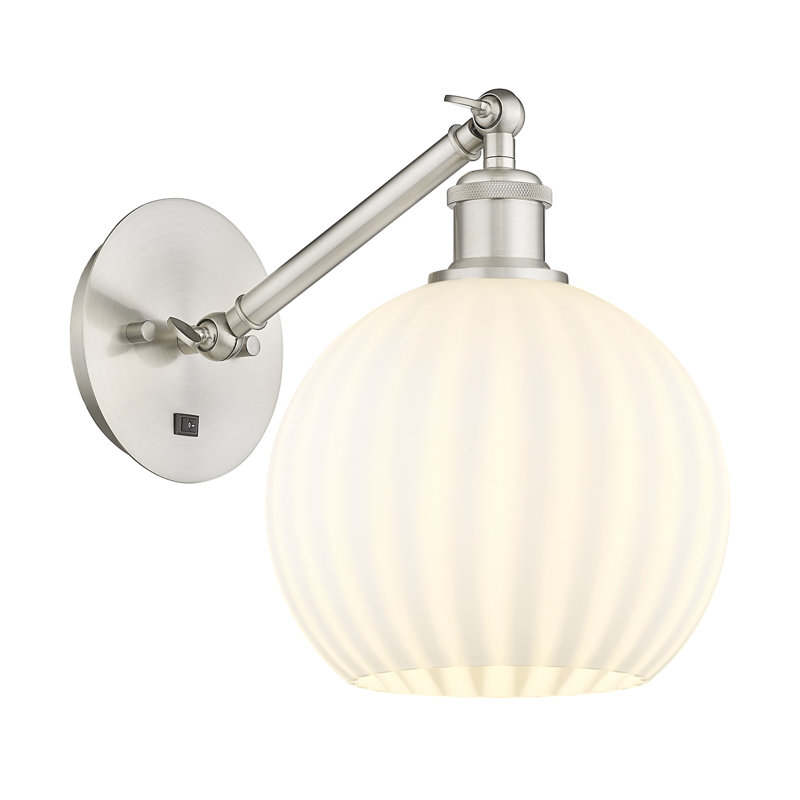 Applique murale 1 lumière Ballston, H 10 po x l 8 po x P 13 po, Nickel satiné