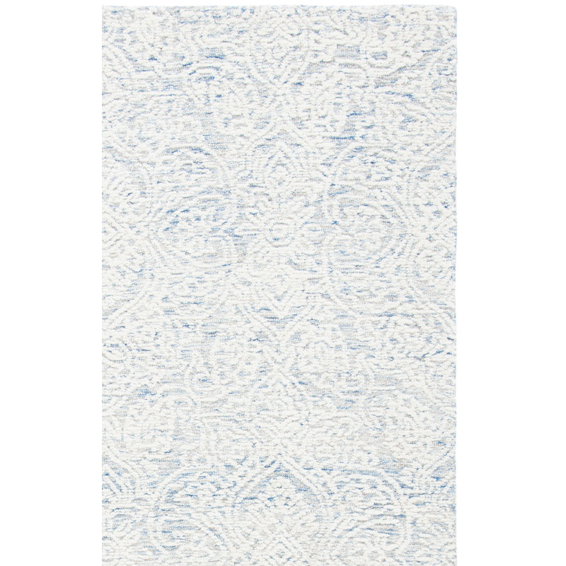 Alfrik Hand Tufted Indian Wool And Cotton With Latex Damask Rug, Rectangle 10' x 14'