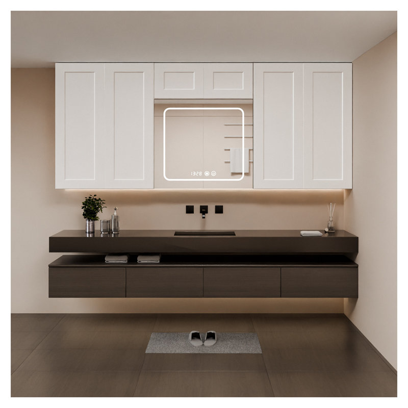 Armoire murale courte blanche en bois massif l 30 po x P 12 po x H 18 po