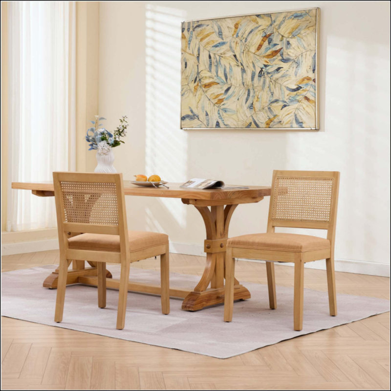 Ensemble de 2 chaises de salle à manger en rotin Farmhouse, Noir