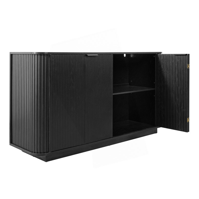 Buffet à double porte avec tablettes réglables Wavy Storage, Noir