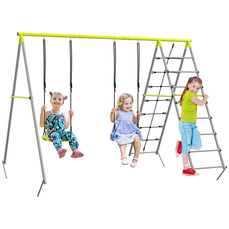 Caetlin Dakota Fields Metal Swing Set with 2 Swing(s)