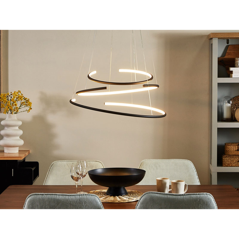 Walfried - Light Matt Black LED Cluster Pendant