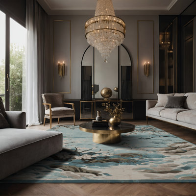 Tapis gris soyeux et moelleux