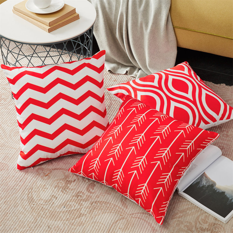 Printing Outdoor Square Pillow Cover, 20"L x 20"W, Red