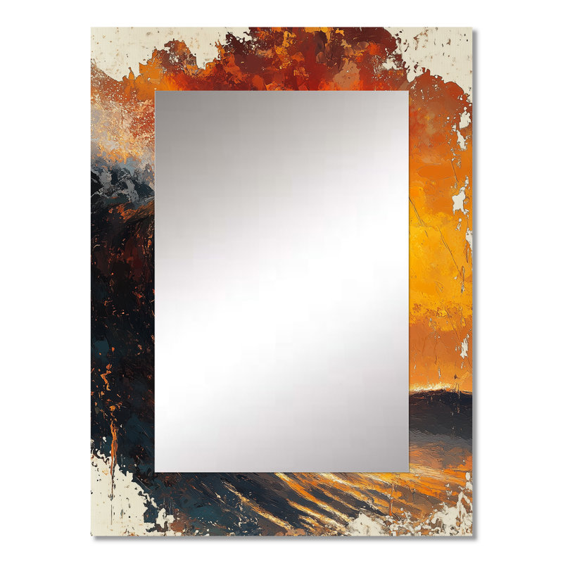 Yellow Surfing Competition - Surfing Large Wall Mirror, Yellow Unique Mirror, Printed Metal Art, 32" x 24"