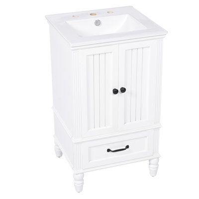 Meuble-lavabo simple 20 po avec comptoir en céramique