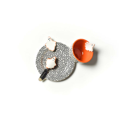 Ghost Embellishment Plate Bowl and Spreader Set