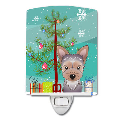 Éclairage de nuit en céramique et arbre de noël beagle