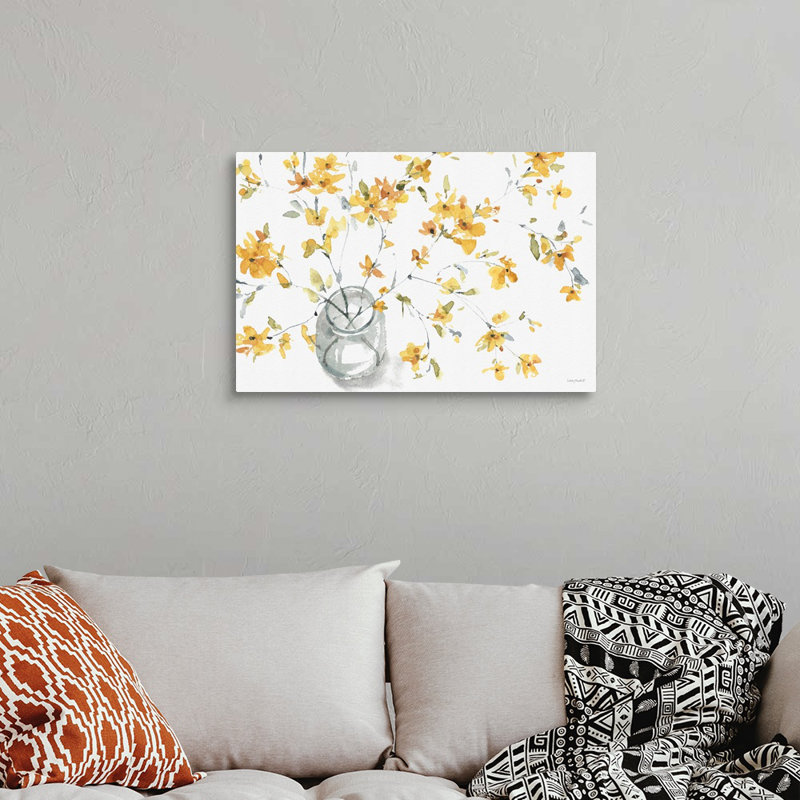 «Happy Yellow 02» par Lisa Audit - reproduction d'art, H 20 po x l 30 po x P 1,25 po, Toile tendue
