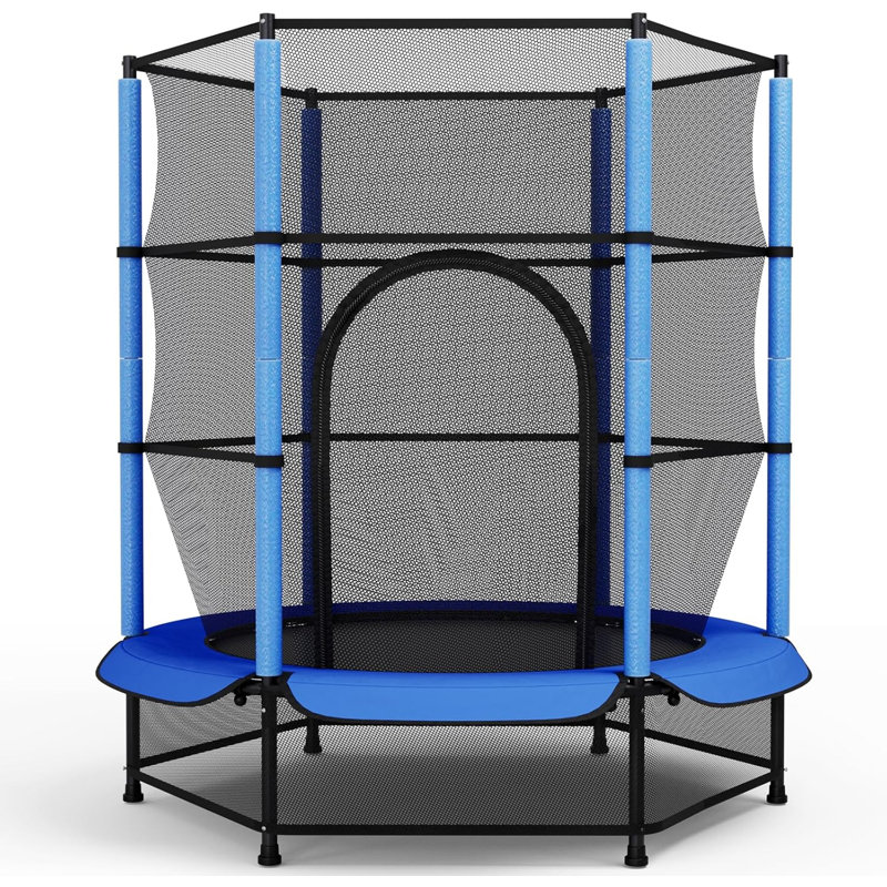 Rosaysela 17 Stories 30.5cm Round Backyard Trampoline with Safety Enclosure