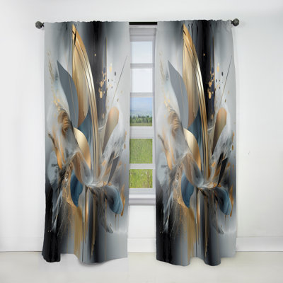 Soft Colors Marble Abstract II - Modern Curtain - Velvet Room Darkening - 1 panel