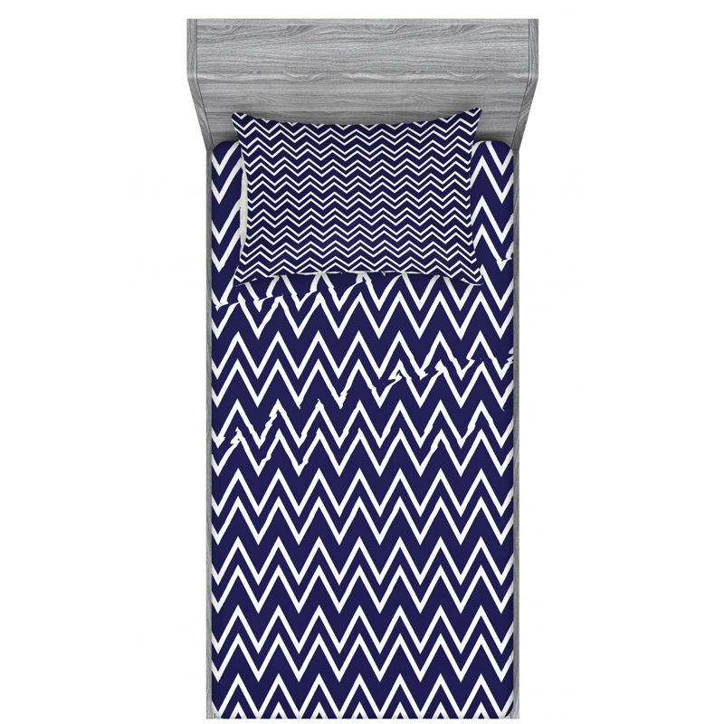 Microfiber Chevron Sheet Set, Twin Sheet Set with 1 Pillowcase