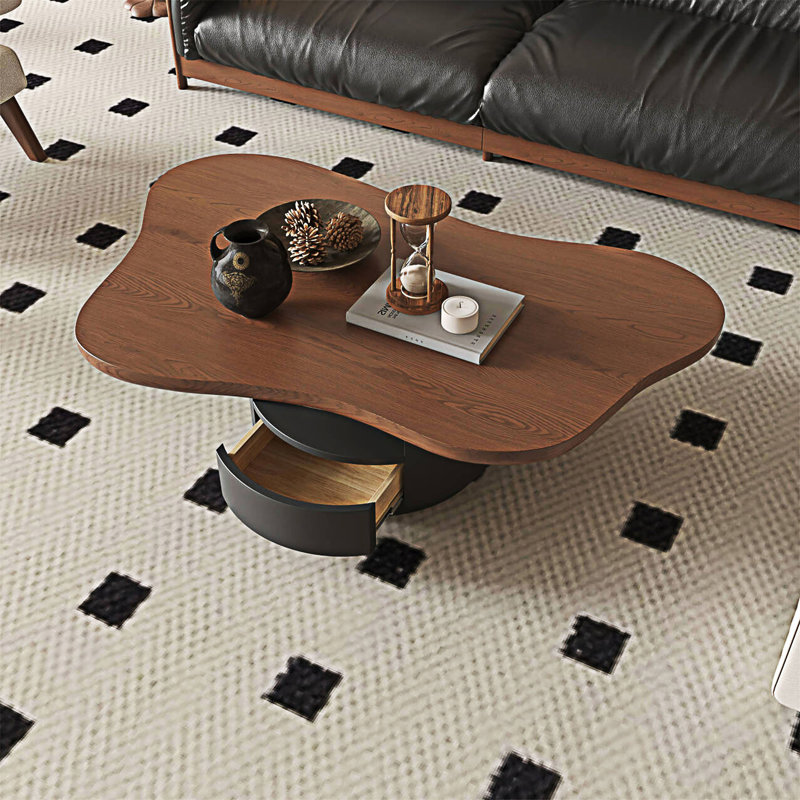 Table basse en bois avec 2 tiroirs