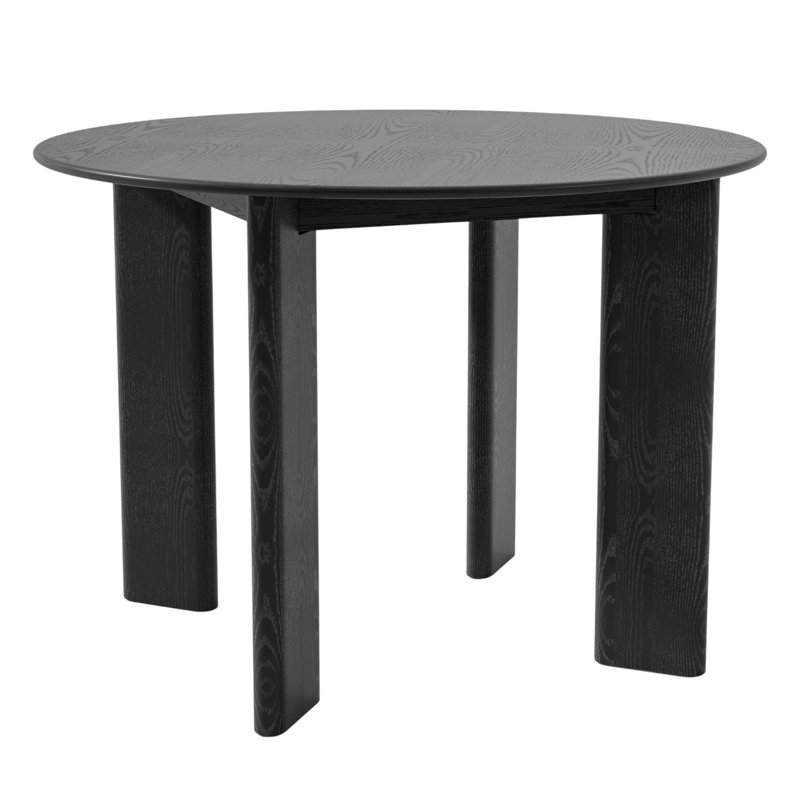  42" Black Solid Wood Round Top Dining Table