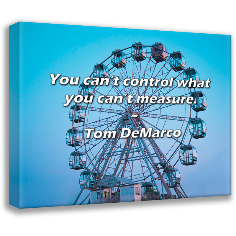 Tom DeMarco Quote: You can’t control what you can’t measure., 15" H x 18" W