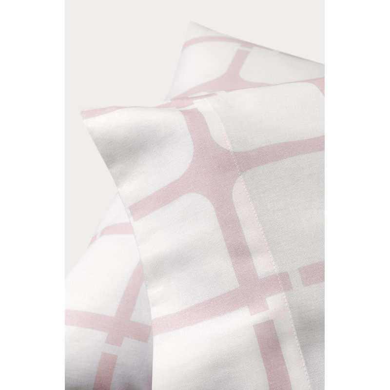 Geo Printed 2 Piece 100% Cotton Guest Room Pillowcase Case Pack, King, Pink