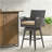 Modern Outdoor Multi-Brown Wicker Swivel Barstool With Tapered Legs, 1-Piece