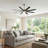  66-inch Modern Ceiling Fan with Light, Remote Control Smart Fan, 8 ABS Blades, DC Motor, 6 Speeds, Downrod Mount for Bedroom, Living Room-996903133-996903135