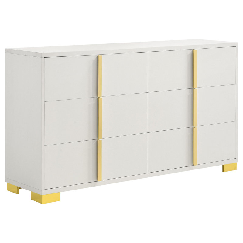 Commode 6 tiroirs Deeyn, Blanc