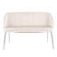 Banc en métal chromé et velours crème