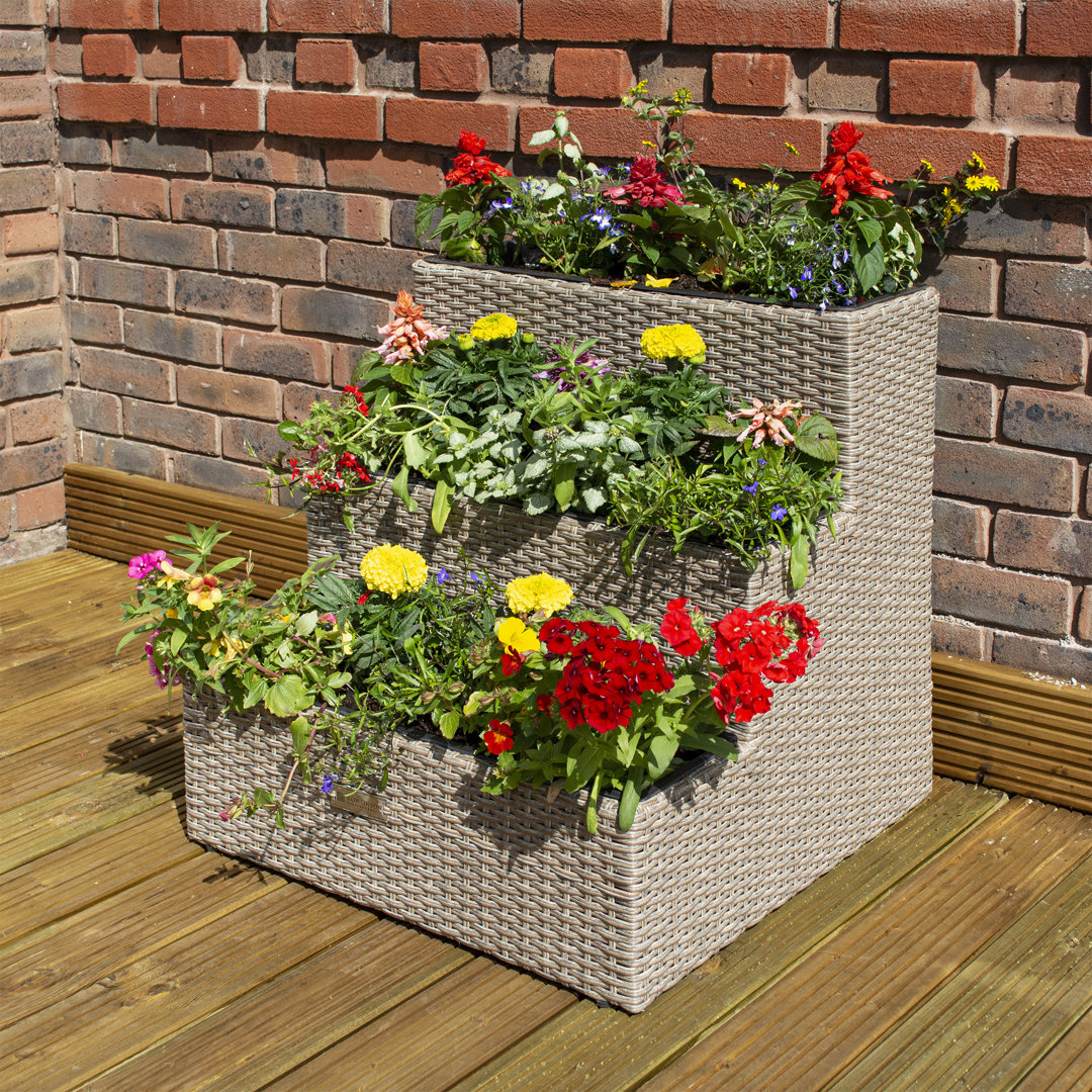 Tier Rattan Planter Natural