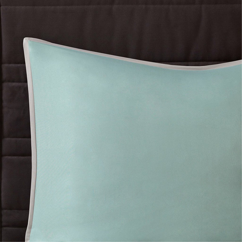 8 Piece Comforter Set Seafoam/Grey Queen