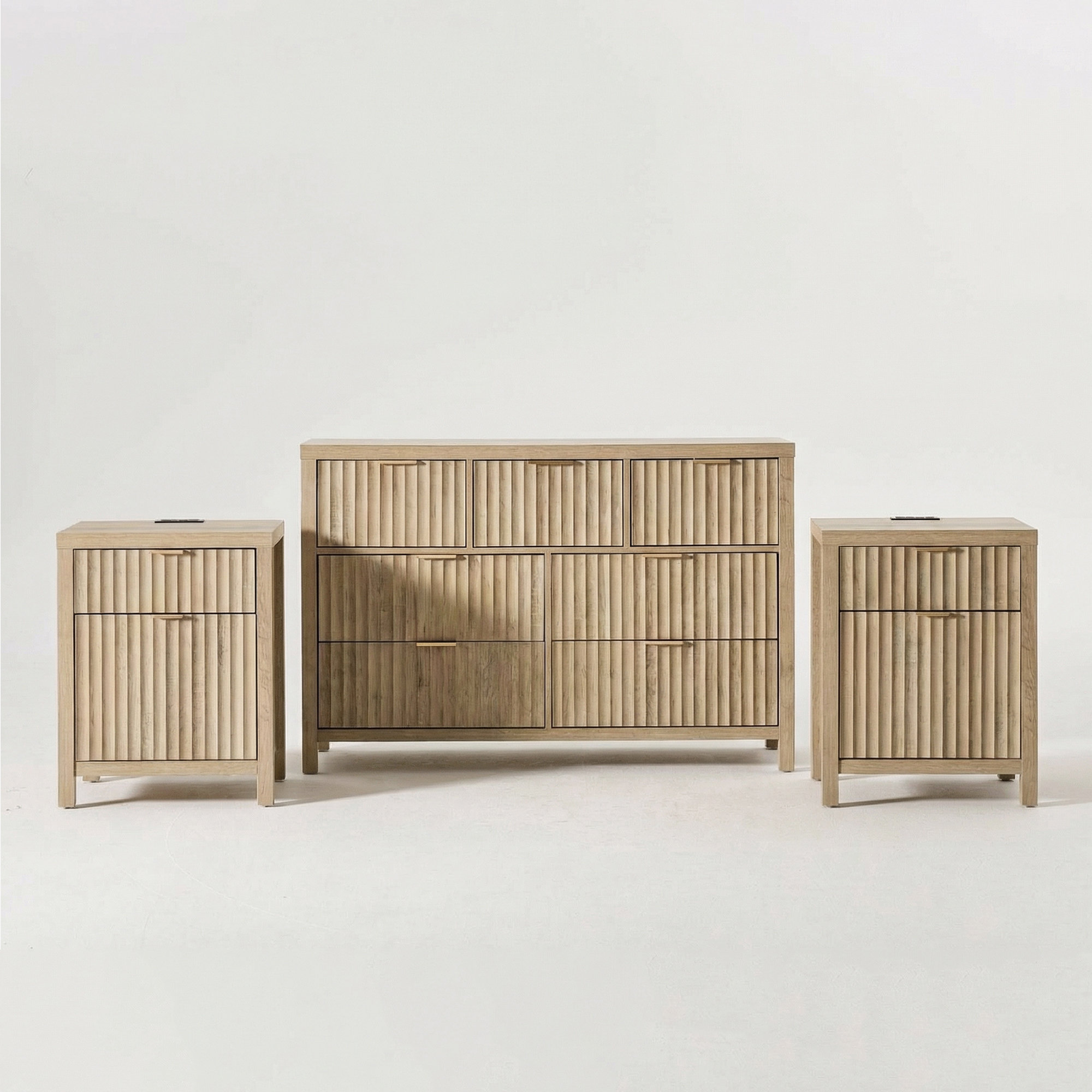 Arrilla 3 Pieces Bedroom Set - Sand Oak