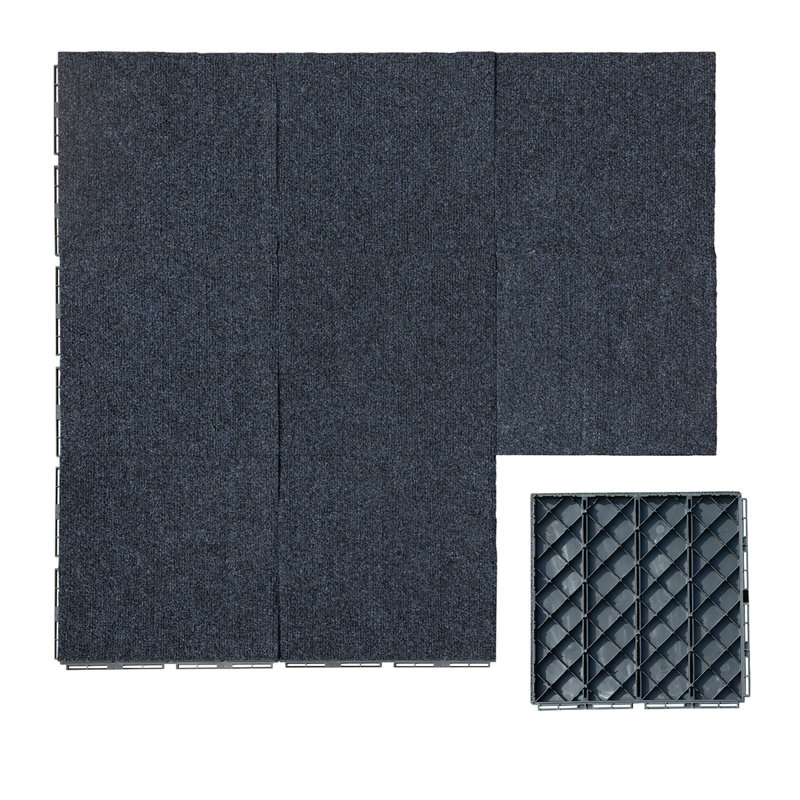 Carreaux de terrasse en plastique mat, Noir