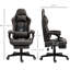 Fauteuil de course en cuir PU brun avec siège réglable, soutien lombaire, repose-pieds, siège d'ordinateur inclinable en cuir, réglable, ergonomique