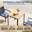 Ensemble de salle à manger d'extérieur 3 pièces, table en osier avec 2 chaises, trou pour parasol et coussins moelleux, mobilier de jardin pour terrasse, jardin, bord de piscine - Noir et bleu