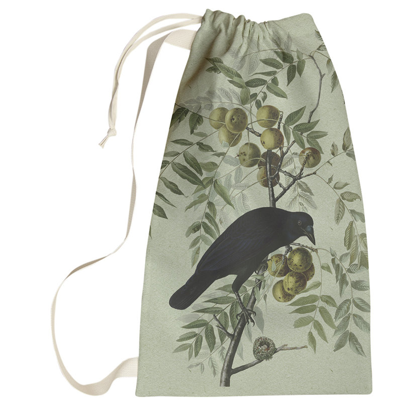 Maciejewski Fabric Laundry Bag with Handles, Small ( 64" H x 20" W x 1.5" D), Green