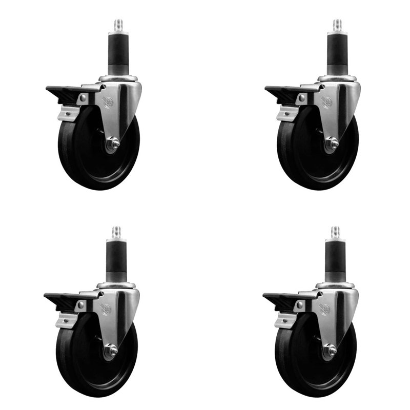 Ensemble de roulettes extensibles pivotantes de 1-1 / 4 po Phenolique avec frein SCC