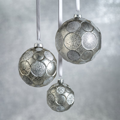 Serenity 4-Piece Set Matte Frosted 4.75" Glass Ball Ornaments