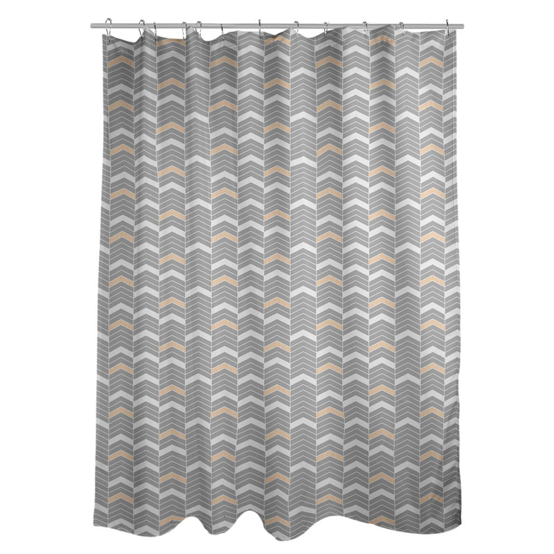 Rideau de douche simple à chevrons, Orange