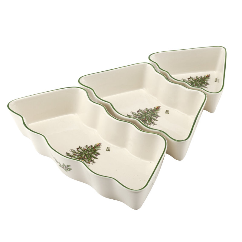 Spode Christmas Tree 3 Pc Dip Bowl Set