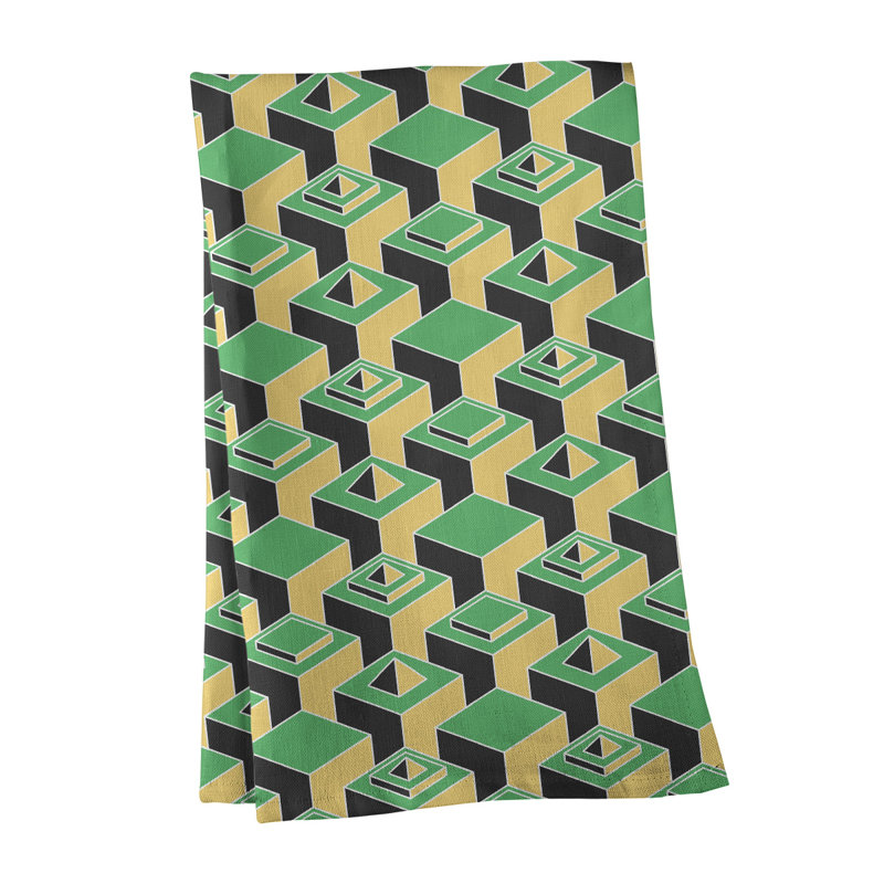 Patricia Geoffrey Tea Towel Kitchen Towel, Green/Beige, Poly Twill