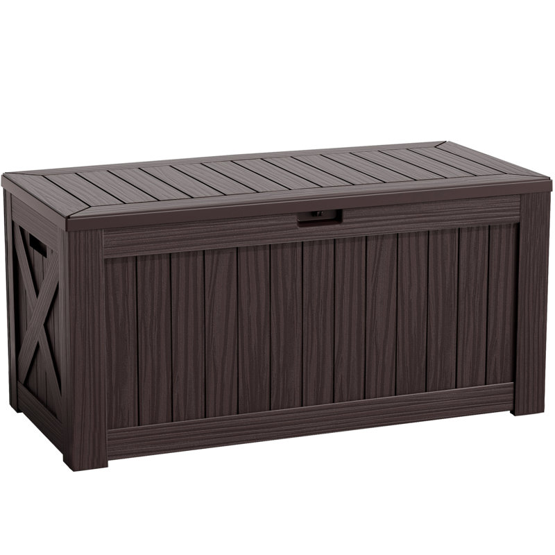 Boîte de rangement verrouillable 120 gallons, Brun foncé