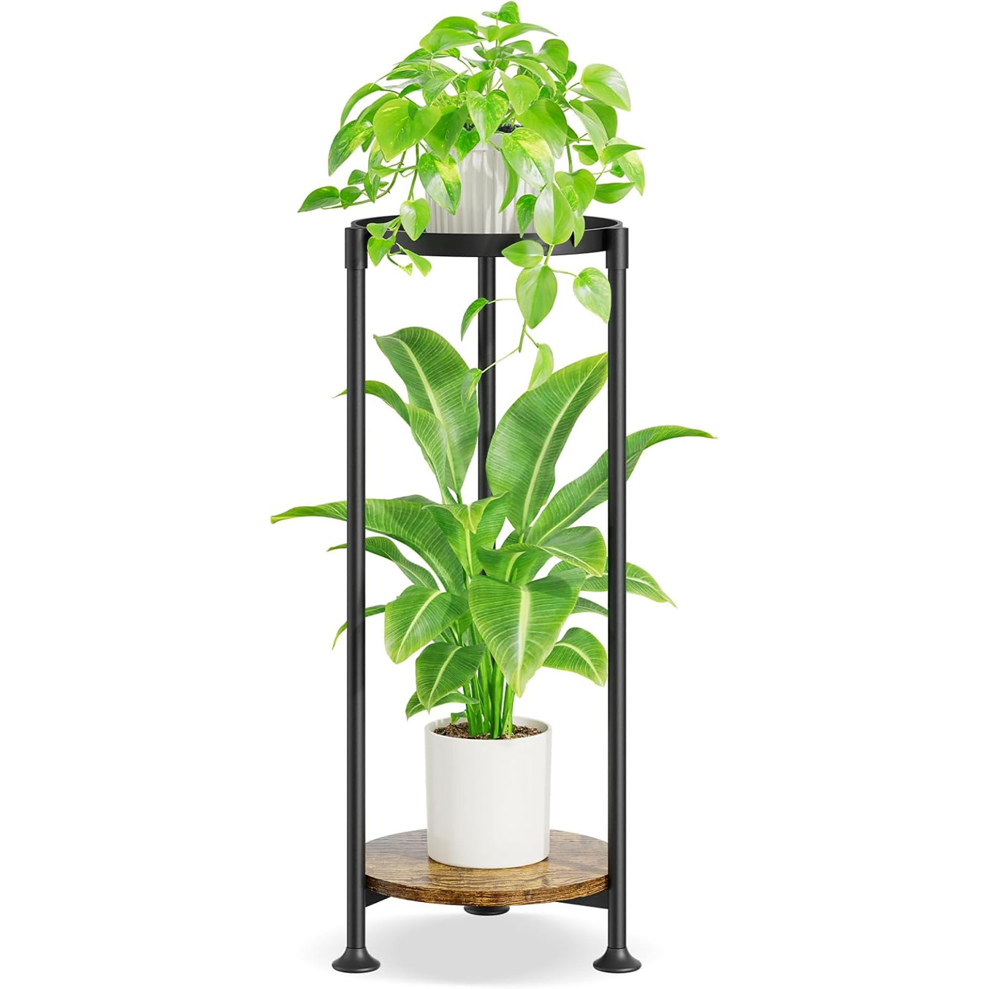 Arlmont & Co. 2 Tier Corner Plant Stand for Indoor and Outdoor Use ...