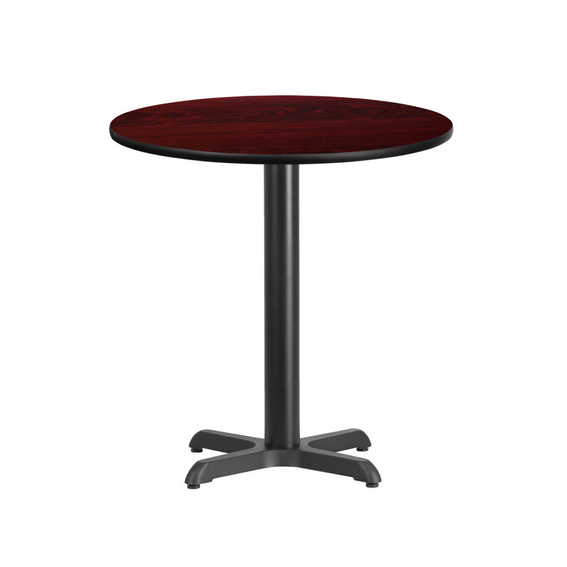 Plateau de table rond en stratifié Carrus, H 31,13 po x l 24 po x P 24 po, Acajou