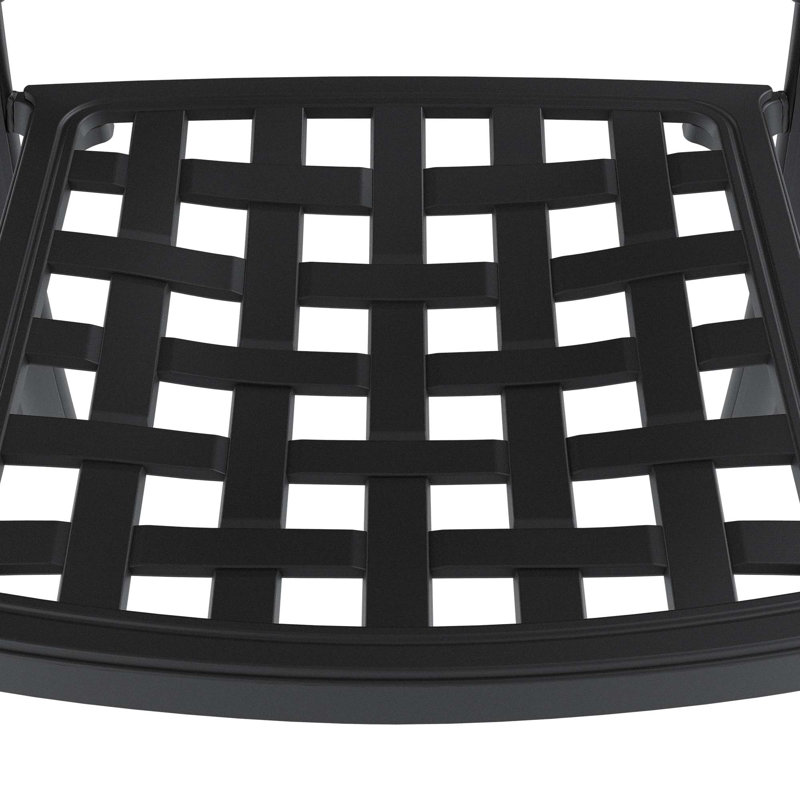 5-Piece Set Of Cast Aluminum Patio Furniture With Black Frame And Blue Cushions(Same Sku:W1710S00099), 4