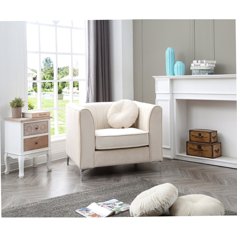 Fauteuil contemporain incliné ivoire, Ivory