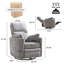 Deluxe Swivel Rocker Power Recliner With Adjustable Pillow For Ultimate Comfort-1362663520