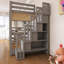 Lit superposé triple à structure en bois avec escalier de rangement-2078954975-2078954945