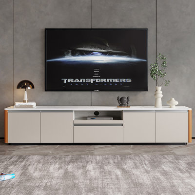 Modern Minimalist Stone Top Mixed Storage TV Stand