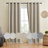 Leming Linen Like Polyester Blackout Room Darkening Grommet Curtain Pair-404001792-462760885