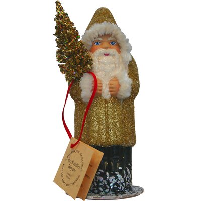 Schaller Paper Mache Candy Container Santa Beaded -  Alexander Taron, 1559G