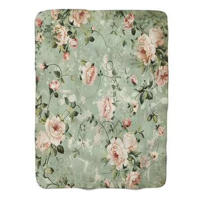 Rustic Sage Motifs - Couverture sherpa de qualité supérieure 1 pièce