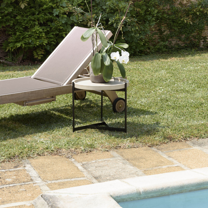 Akil Round Outdoor Side Table , 52cm cm W 50cm cm D