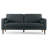 Bisera Dark Gray Twill Tufted Fabric Sofa with Walnut Wood Legs-57643959